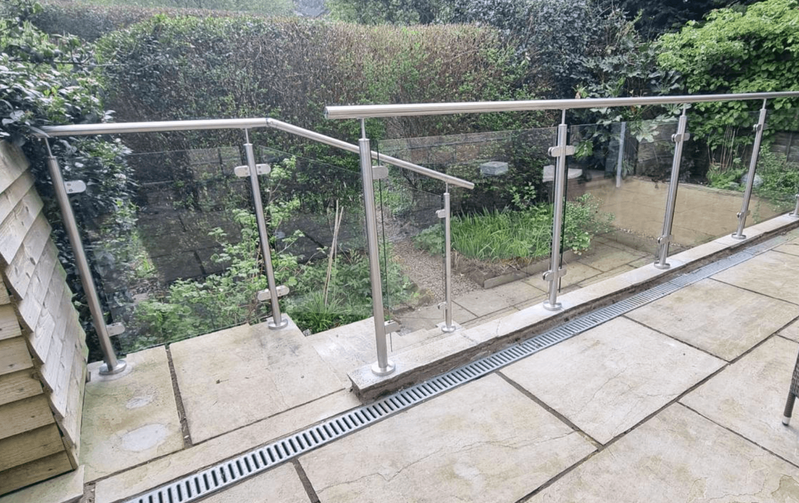 Custom glass balustrades with sleek steel framework