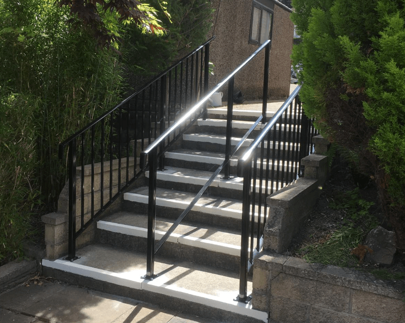 High quality metal handrails fabricated and fitted in West Yorkshire