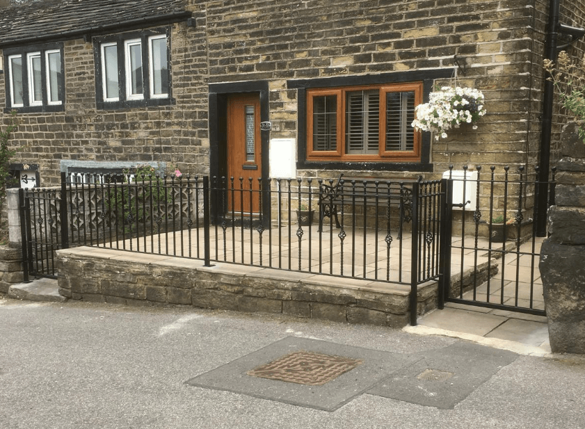 Bespoke metal railings installed outside properties in Halifax